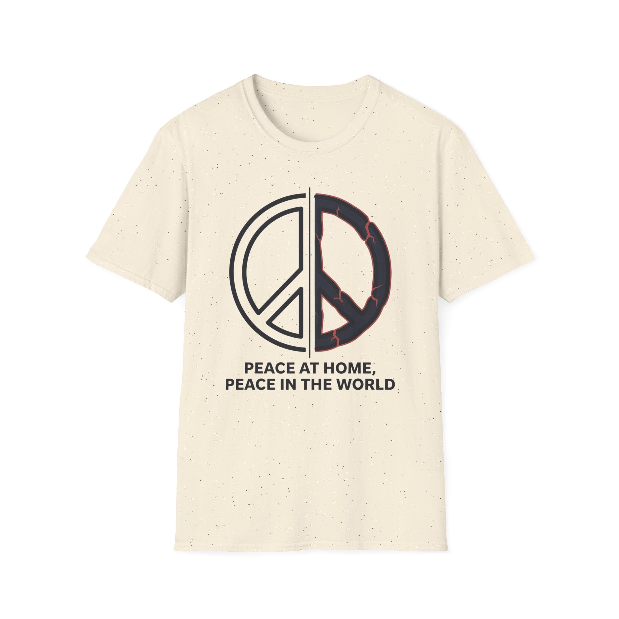 Peace at Home, Peace in the World T-Shirt — Peace Symbol Graphic Tee
